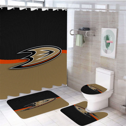 Anaheim Ducks Logo Jersey 4Pcs Bathroom Set Shower Curtain