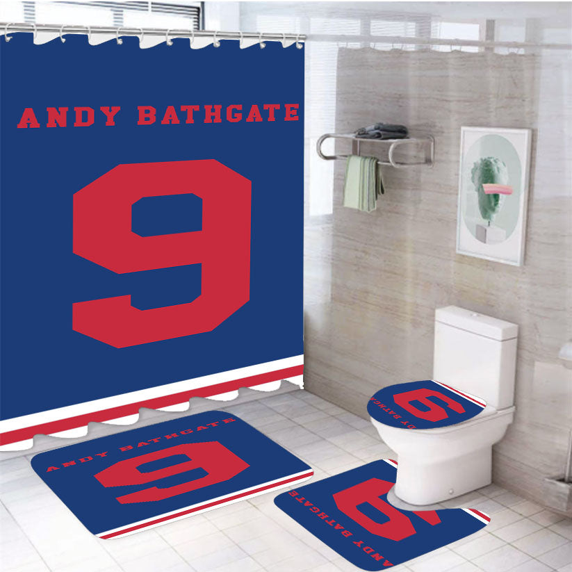 Andy Bathgate New York Rangers 4Pcs Bathroom Set Shower Curtain