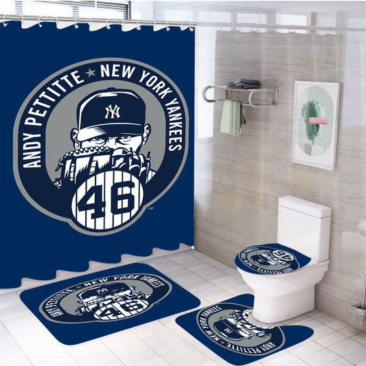 Andy Pettitte New York Yankees 4Pcs Bathroom Set Shower Curtain