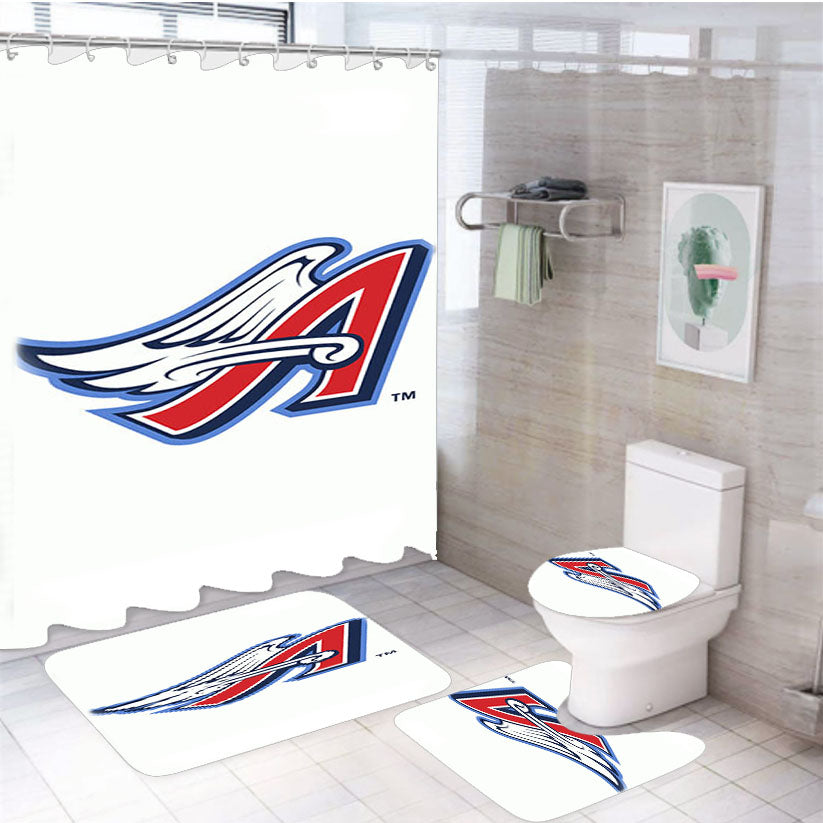 Aneheim Angels 4Pcs Bathroom Set Shower Curtain
