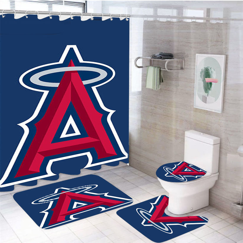 Angels Logo 4Pcs Bathroom Set Shower Curtain