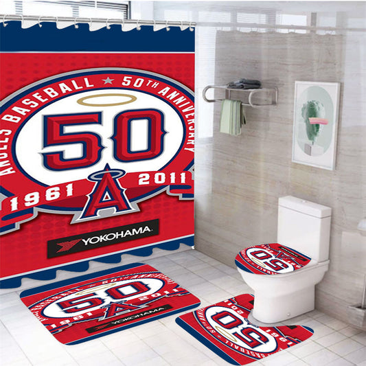 Angels Yokohama 4Pcs Bathroom Set Shower Curtain
