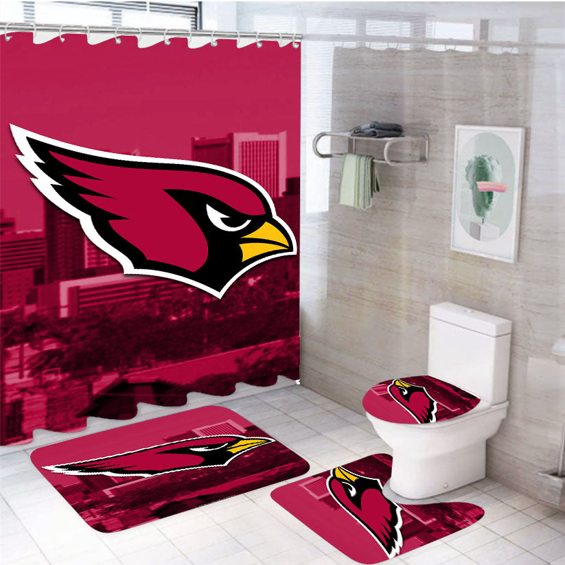 Arizona Cardinals Emblem 4Pcs Bathroom Set Shower Curtain