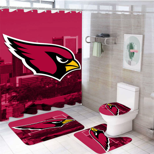 Arizona Cardinals Emblem 4Pcs Bathroom Set Shower Curtain
