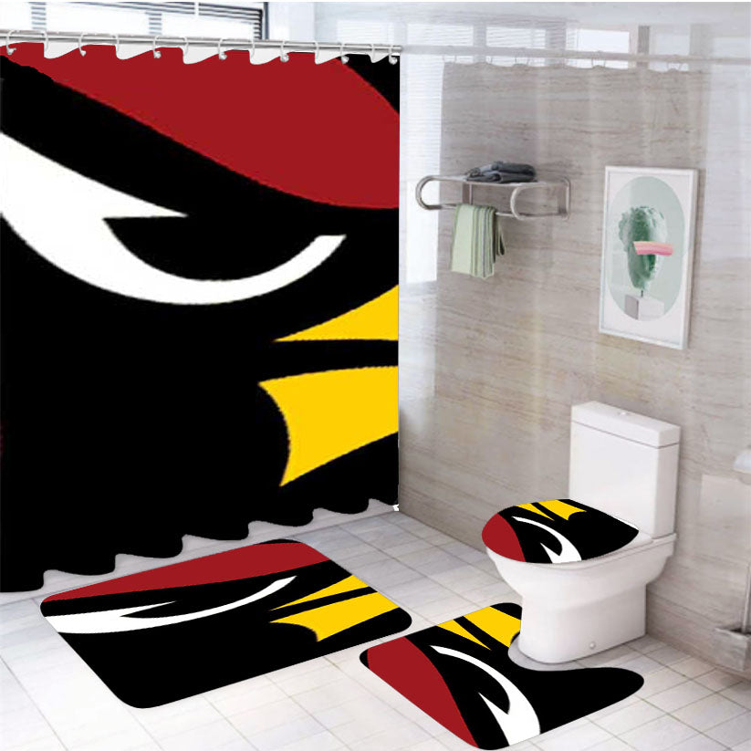Arizona Cardinals Logo Close 4Pcs Bathroom Set Shower Curtain
