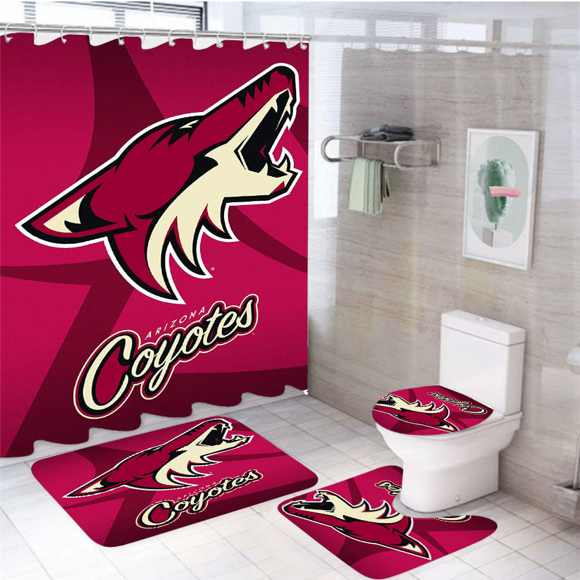 Arizona Coyotes 4Pcs Bathroom Set Shower Curtain