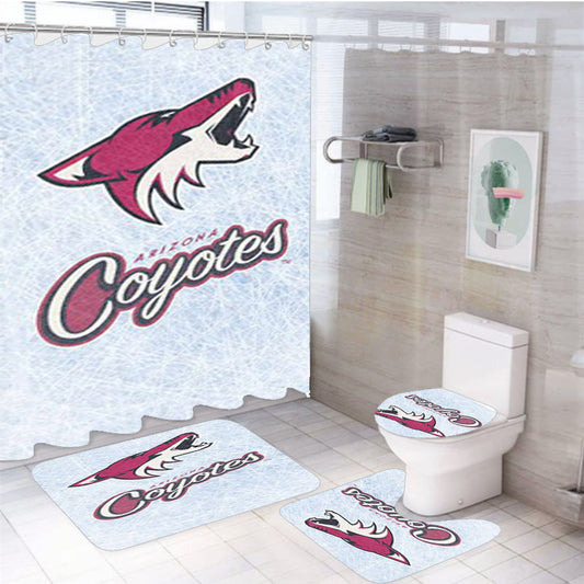 Arizona Coyotes 4 4Pcs Bathroom Set Shower Curtain