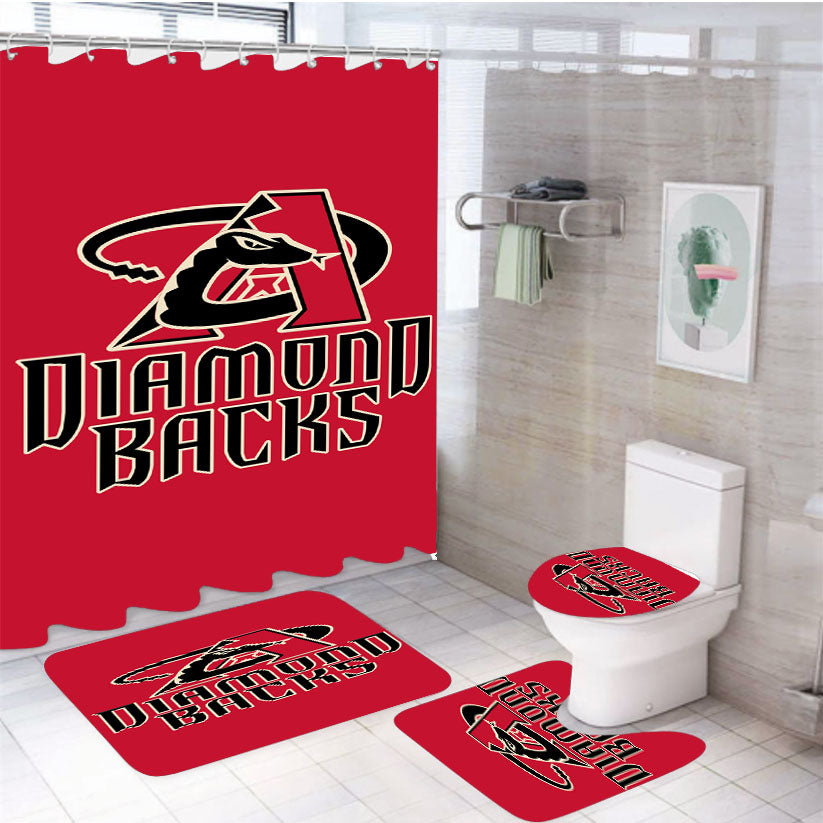 Arizona Diamondbacks Wallpaper 4Pcs Bathroom Set Shower Curtain