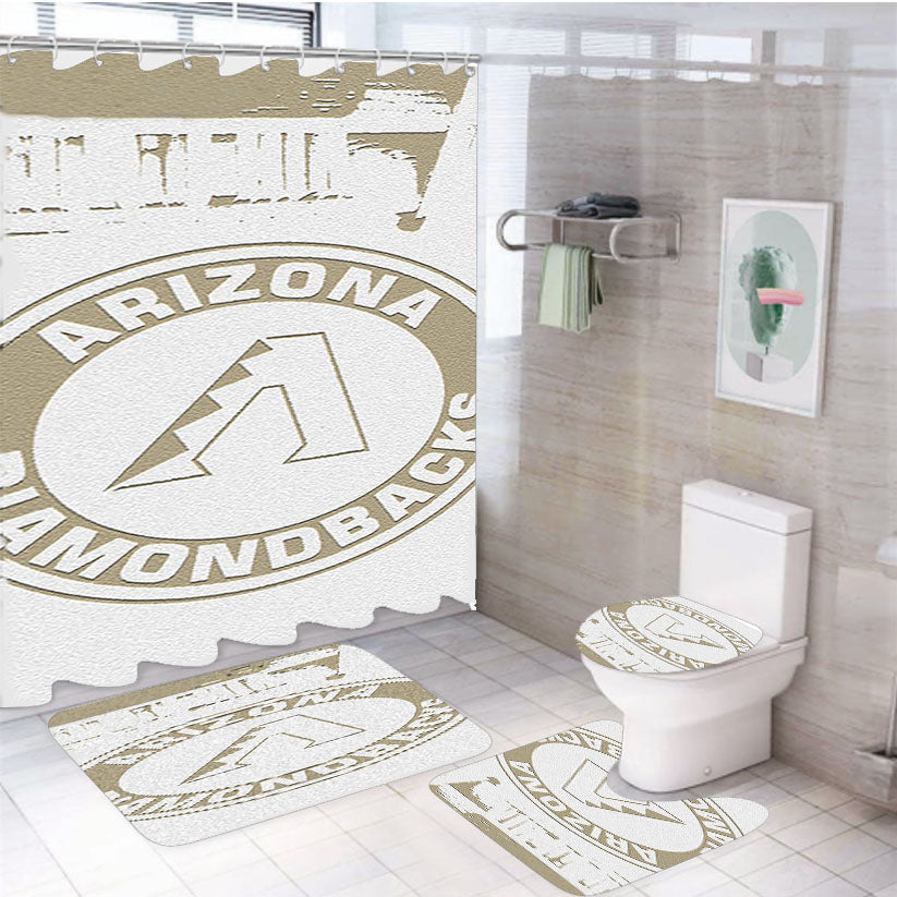 Arizona Mlb Basball 4Pcs Bathroom Set Shower Curtain