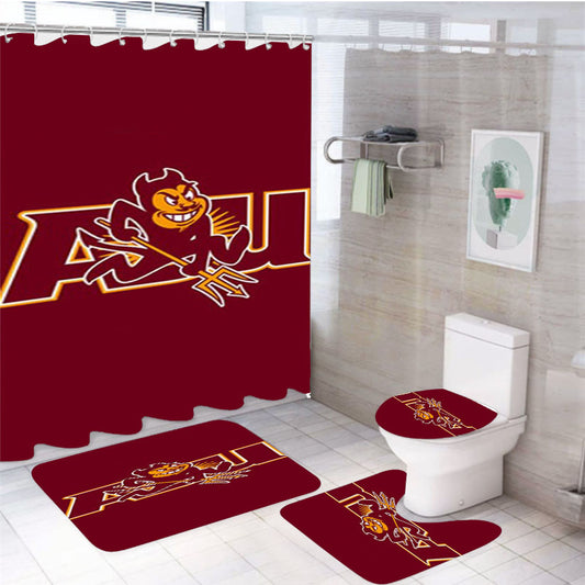 Arizona State Sun Devils 3 4Pcs Bathroom Set Shower Curtain