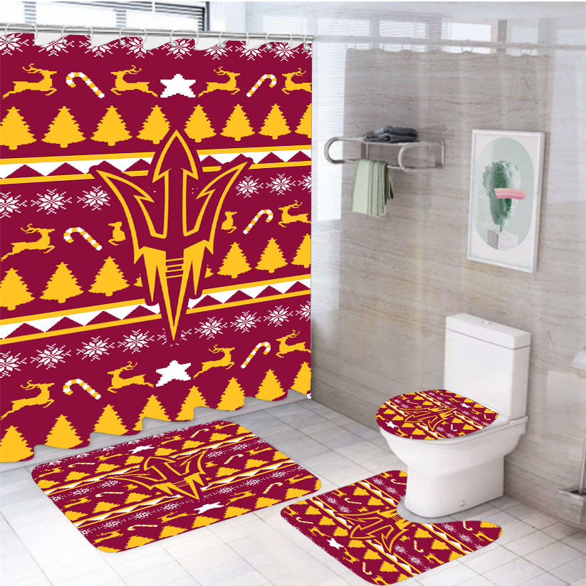 Arizona State University Christmas Sweater 4Pcs Bathroom Set Shower Curtain