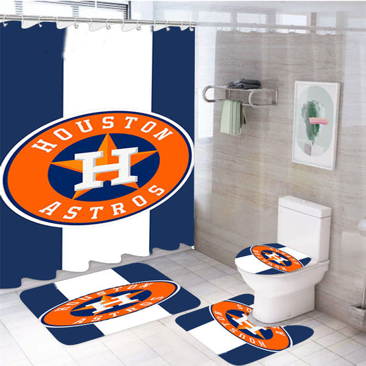 Astors Huston 4Pcs Bathroom Set Shower Curtain