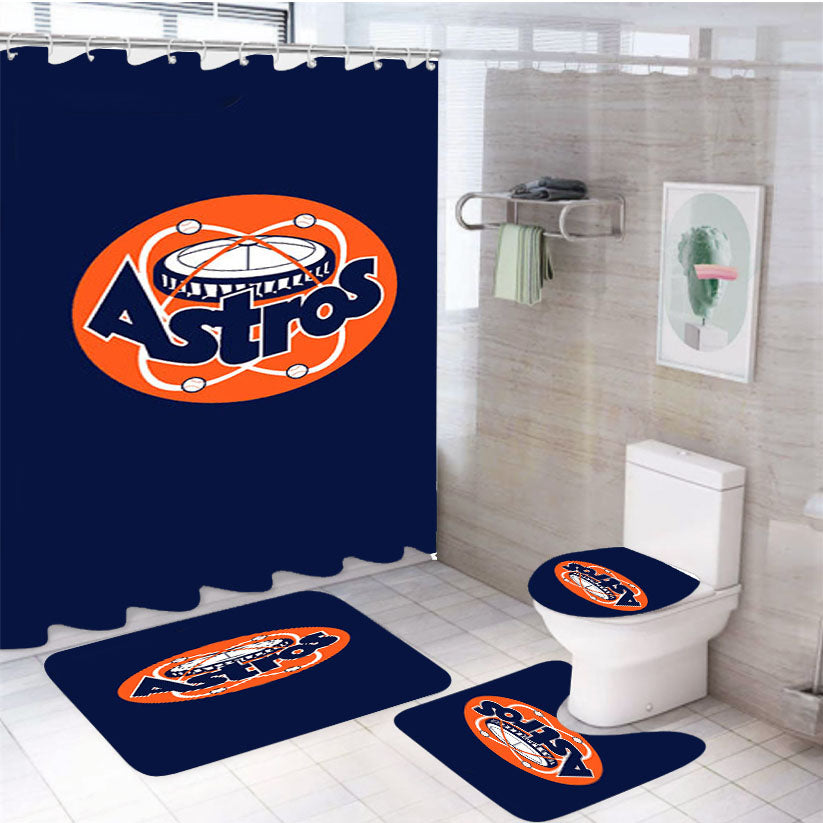 Astros Logo 4Pcs Bathroom Set Shower Curtain