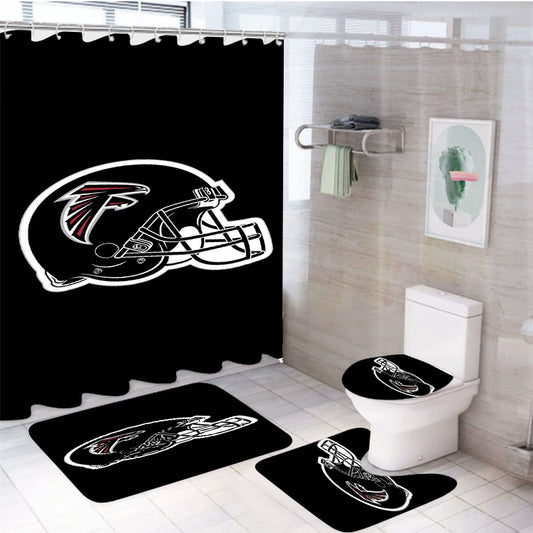 Atlanta Falcon Logo Helmet 4Pcs Bathroom Set Shower Curtain