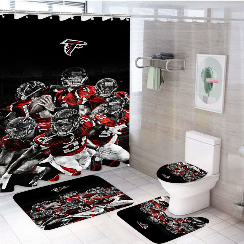Atlanta Falcons Desktop Clipart 4Pcs Bathroom Set Shower Curtain