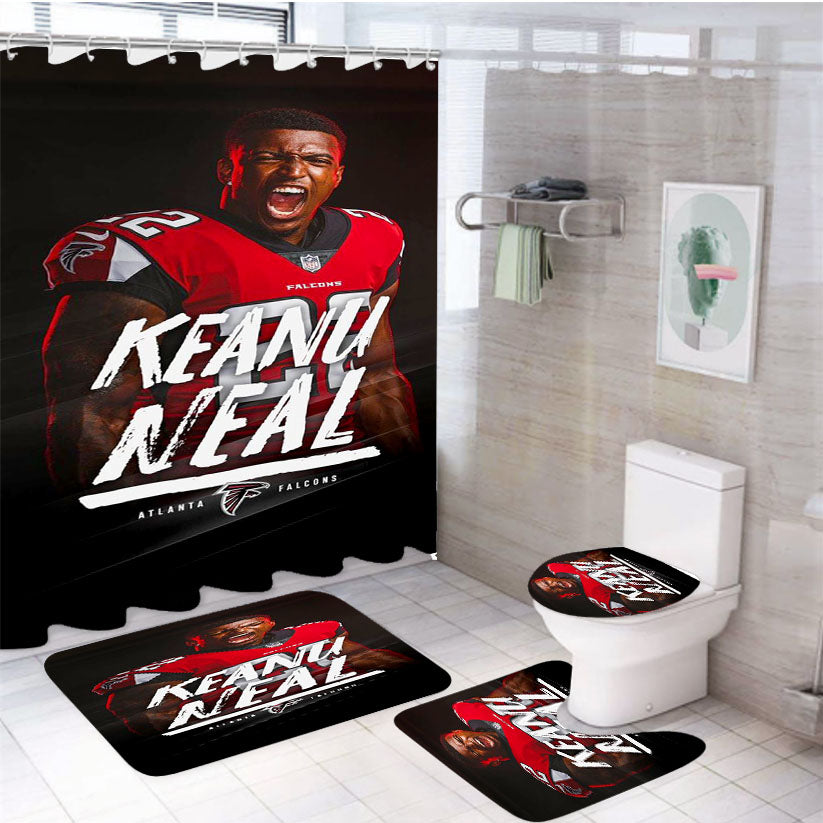 Atlanta Falcons Keanu Neal 4Pcs Bathroom Set Shower Curtain