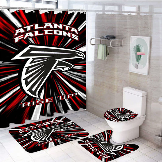 Atlanta Falcons Rise Up Nfl Logo 4Pcs Bathroom Set Shower Curtain