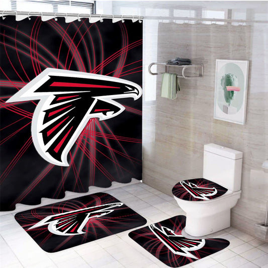 Atlanta Falcons Smoke Up 4Pcs Bathroom Set Shower Curtain