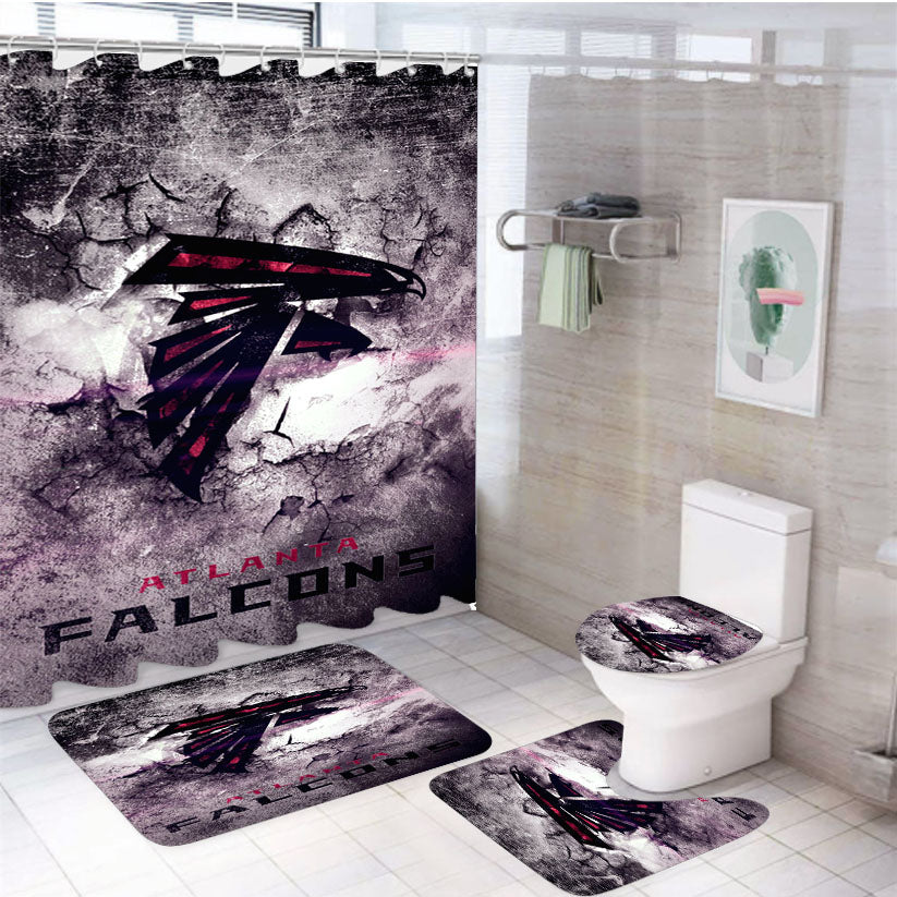 Atlanta Falcons Super Bowl 4Pcs Bathroom Set Shower Curtain