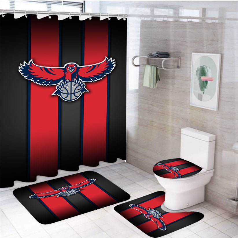 Atlanta Hawk 4Pcs Bathroom Set Shower Curtain