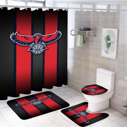 Atlanta Hawk 4Pcs Bathroom Set Shower Curtain