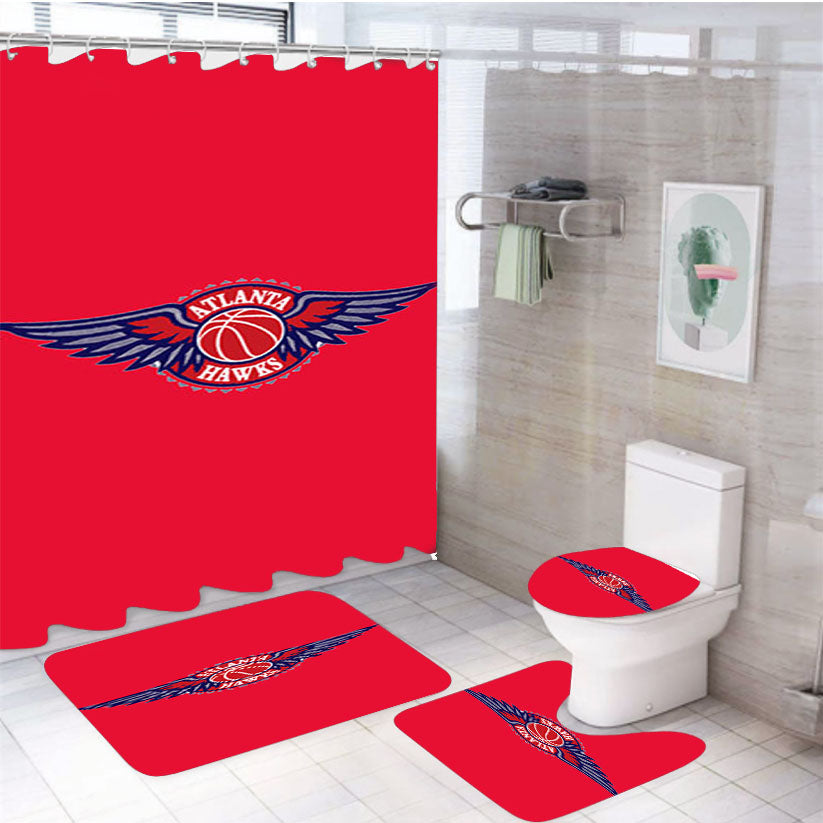 Atlanta Hawks Posed 4Pcs Bathroom Set Shower Curtain