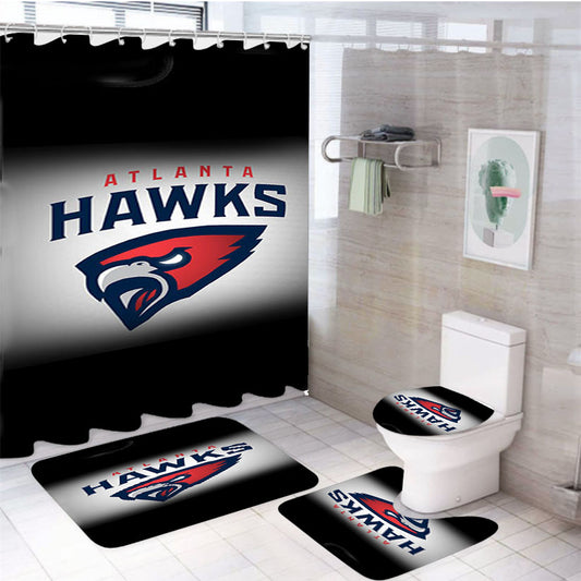 Atlanta Hawks Presentation 4Pcs Bathroom Set Shower Curtain