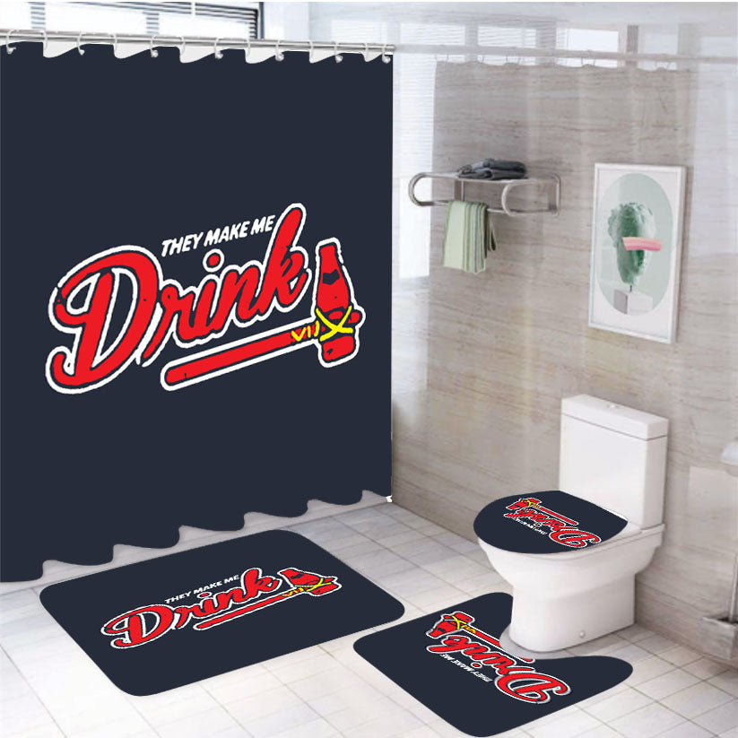 Atlanta Makes Me Drink 4Pcs Bathroom Set Shower Curtain