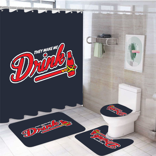 Atlanta Makes Me Drink 4Pcs Bathroom Set Shower Curtain