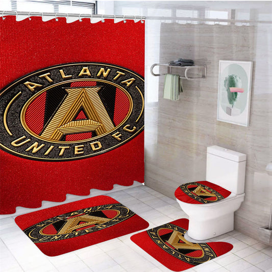 Atlanta United Fc Logo 4Pcs Bathroom Set Shower Curtain