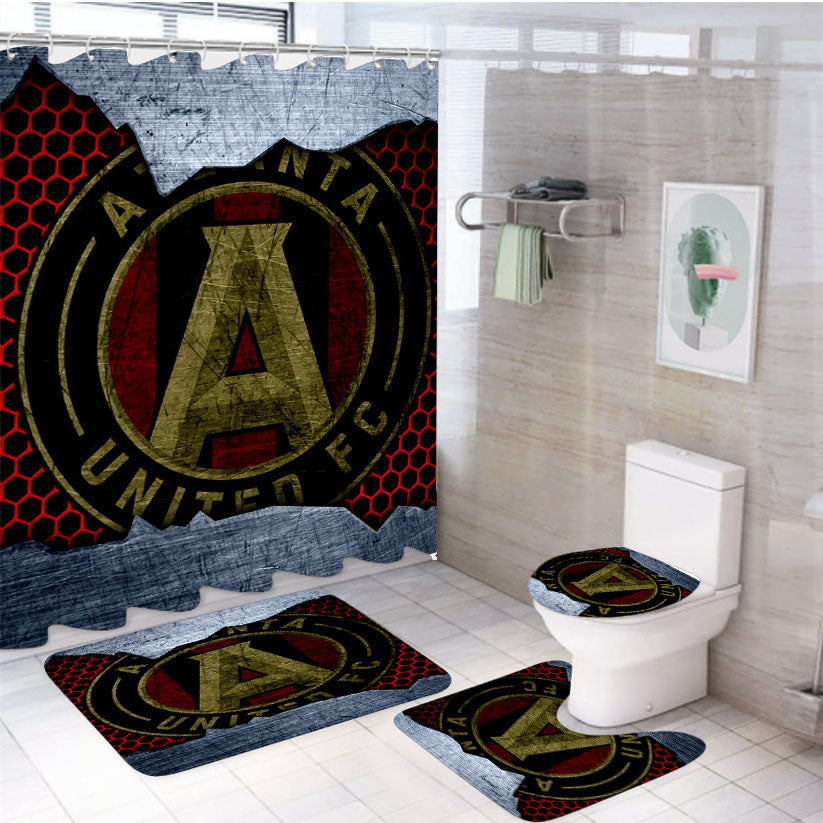 Atlanta United Fc Soccer Logo 4Pcs Bathroom Set Shower Curtain