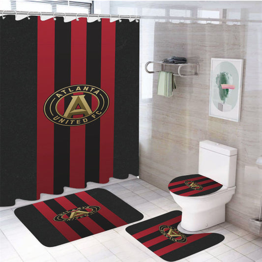 Atlanta United Minimalist Soccer Logo 4Pcs Bathroom Set Shower Curtain