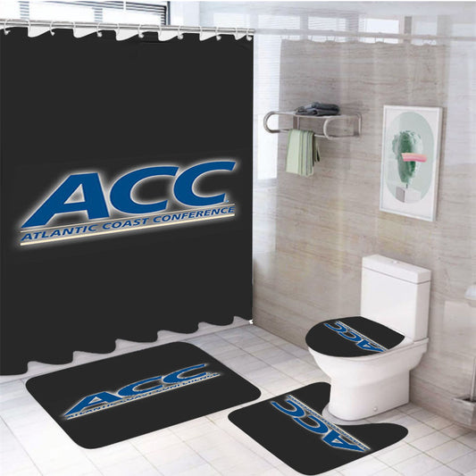 Atlantic Coast Conference 4Pcs Bathroom Set Shower Curtain