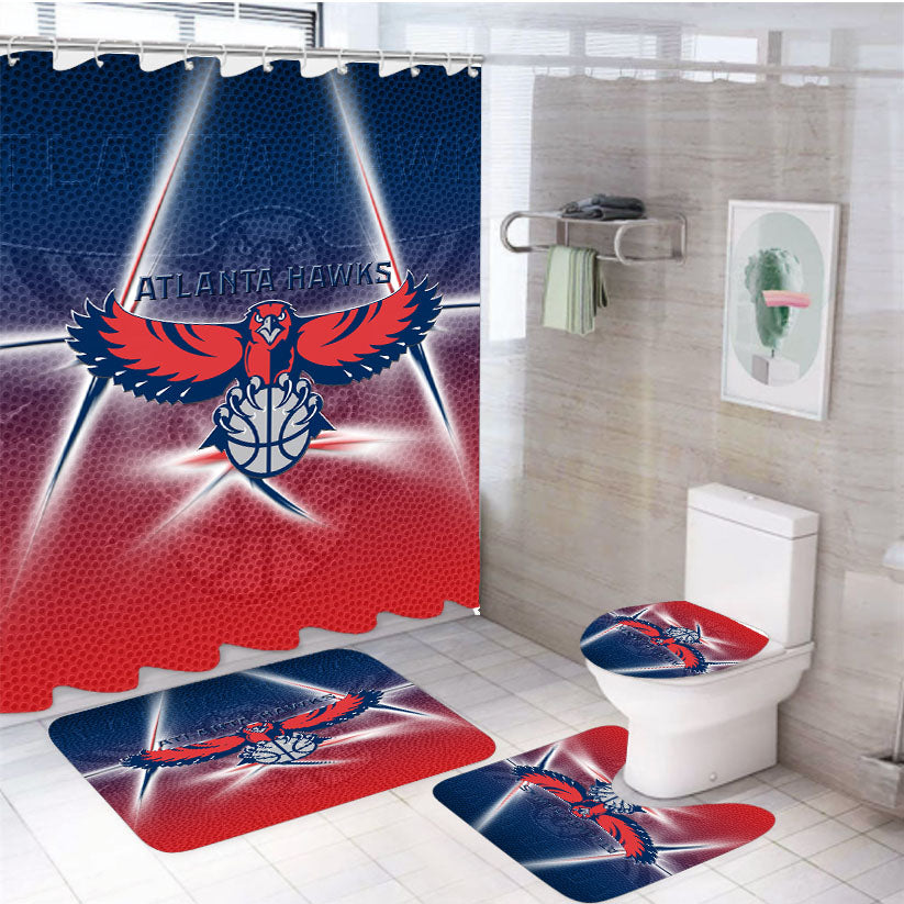 Awesome Atlanta Hawks Wallpapers 4Pcs Bathroom Set Shower Curtain