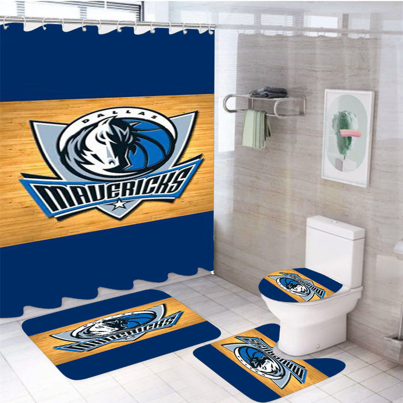 Balsavor Dallas Mavericks 14 4Pcs Bathroom Set Shower Curtain