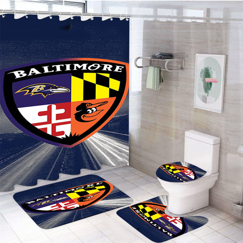 Baltimore 4Pcs Bathroom Set Shower Curtain