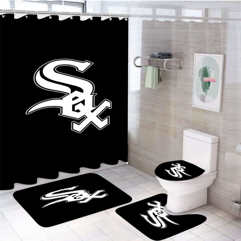 Baseball - Chicago White Sox 4Pcs Bathroom Set Shower Curtain