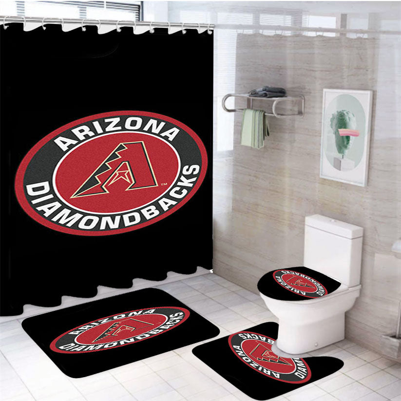 Baseball Arizona Diamondback 4Pcs Bathroom Set Shower Curtain