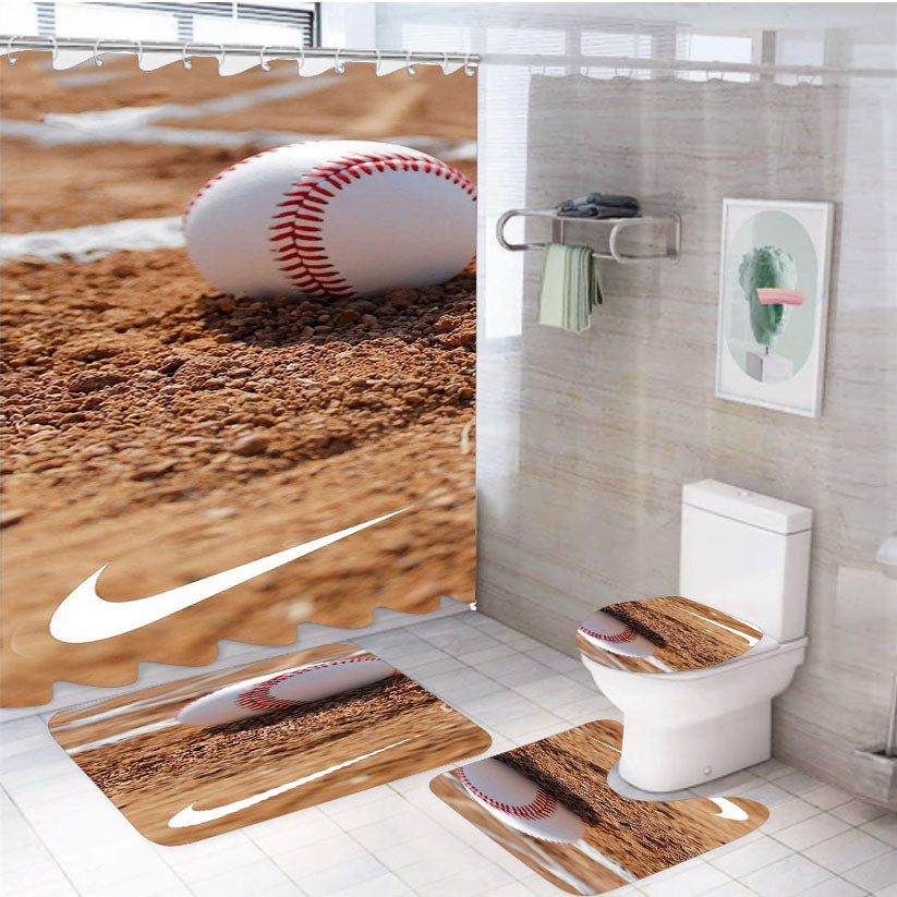 Baseball Field Nike 4Pcs Bathroom Set Shower Curtain