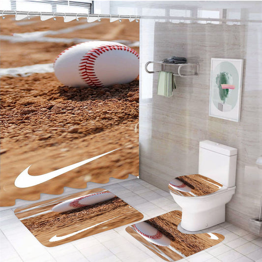Baseball Field Nike 4Pcs Bathroom Set Shower Curtain