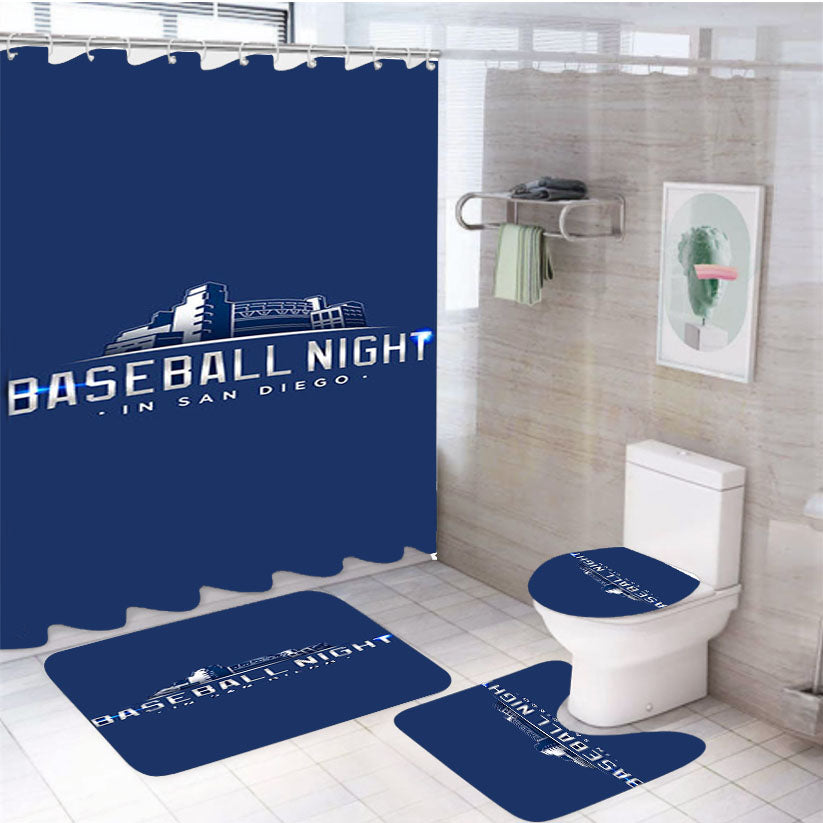 Baseball Night In San Diego 4Pcs Bathroom Set Shower Curtain