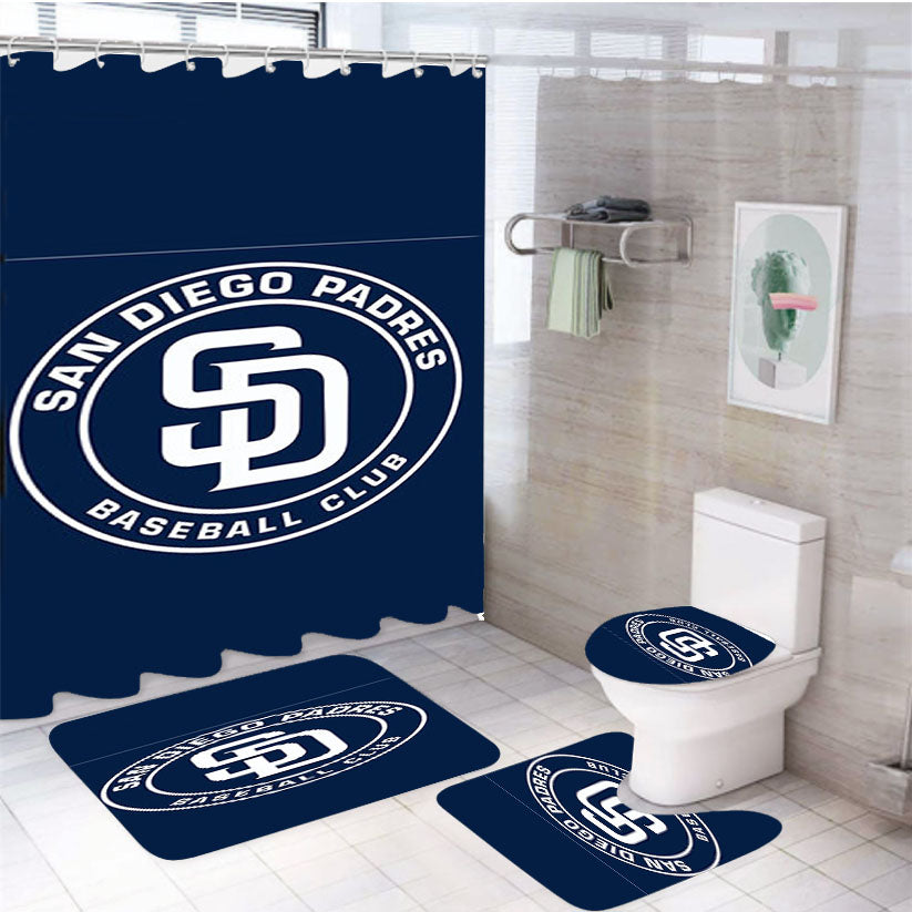 Baseball San Diego 4Pcs Bathroom Set Shower Curtain