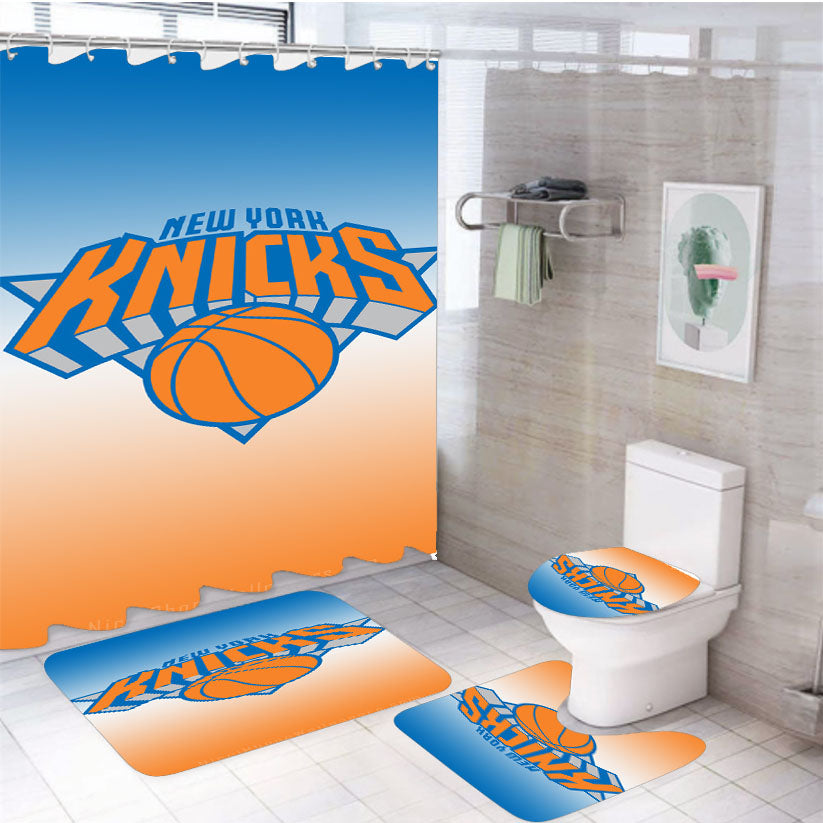Basket Ball Knick New York 4Pcs Bathroom Set Shower Curtain