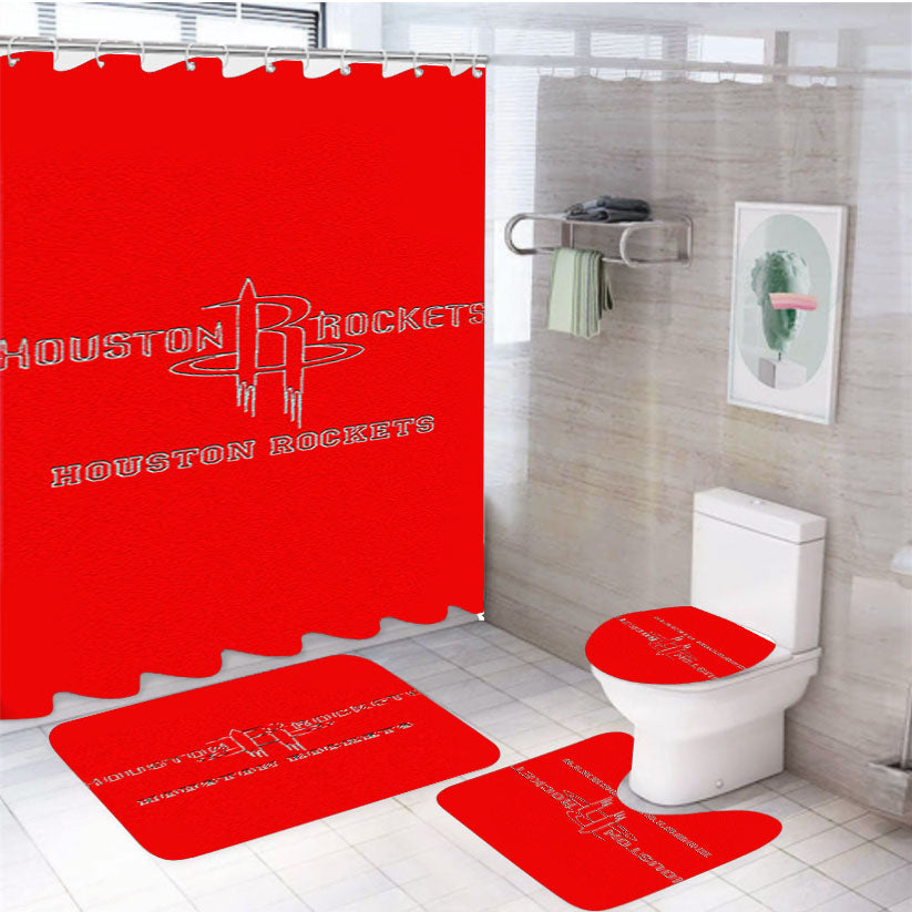 Basketball Coloring Pages 4Pcs Bathroom Set Shower Curtain