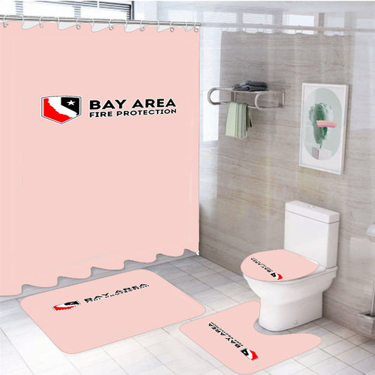 Bay Area Gothic San Jose Oakland Pink 4Pcs Bathroom Set Shower Curtain