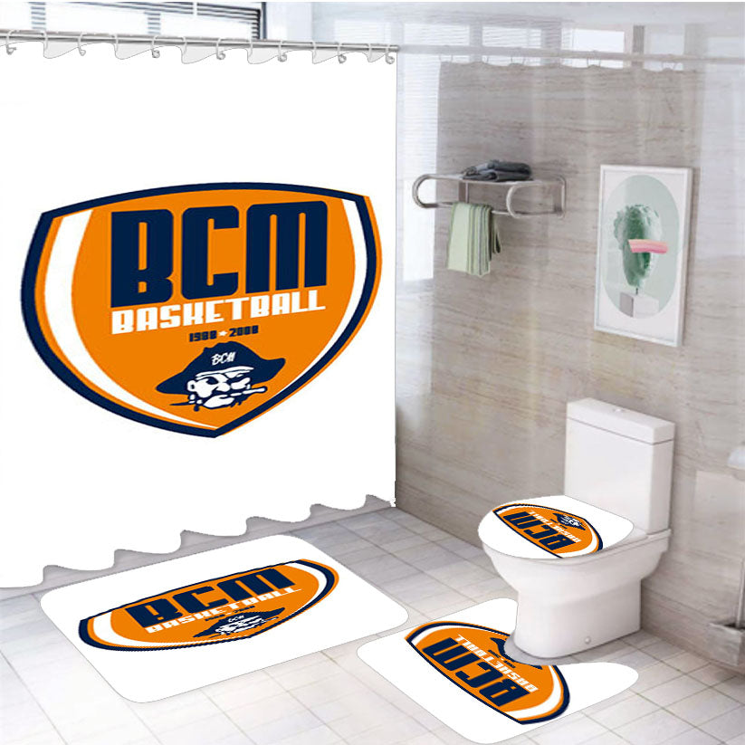 Bcm Basketball Dunkerque 4Pcs Bathroom Set Shower Curtain