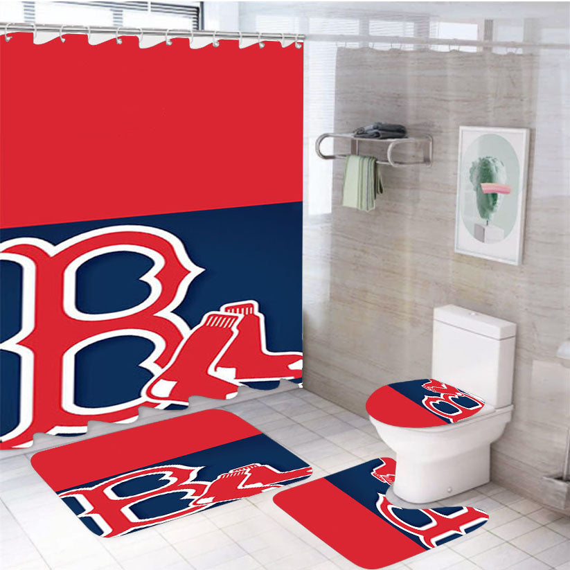 Be Boston Red Sox 4Pcs Bathroom Set Shower Curtain
