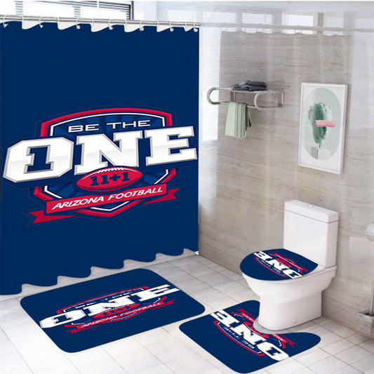 Be The One Arizona Football Blue 4Pcs Bathroom Set Shower Curtain