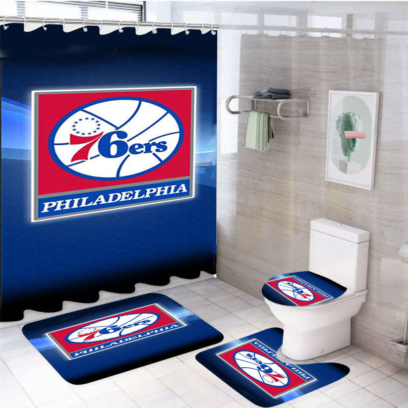 Beautiful Philadelphia 76Ers 4Pcs Bathroom Set Shower Curtain