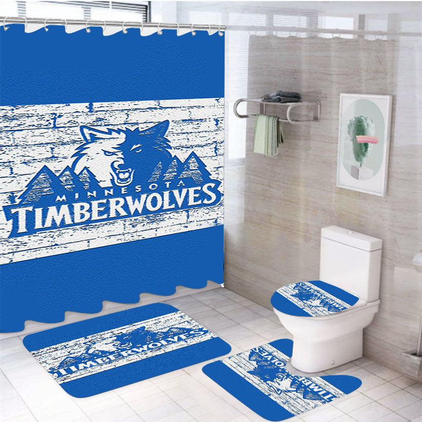 Best Of Minnesota Timberwolves 4Pcs Bathroom Set Shower Curtain